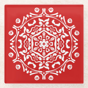 Cherry Mandala Glasuntersetzer