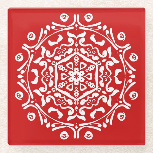 Cherry Mandala Glasuntersetzer (Vorderseite)