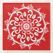 Cherry Mandala Glasuntersetzer (Vorderseite)