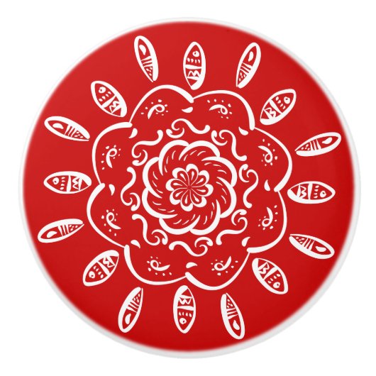 Cherry Mandala Keramikknauf (Vorderseite)