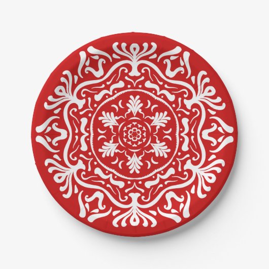 Cherry Mandala Pappteller (Vorderseite)