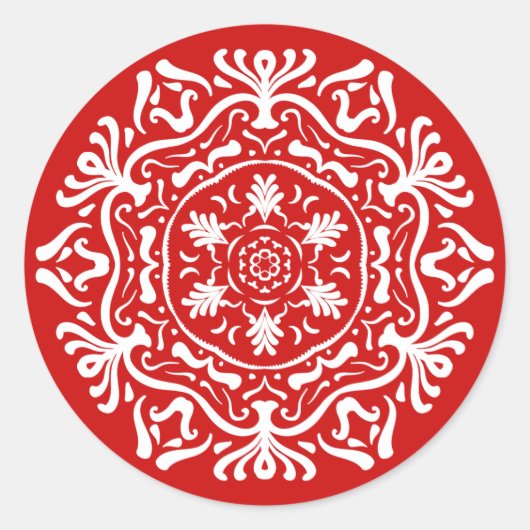 Cherry Mandala Runder Aufkleber (Vorderseite)