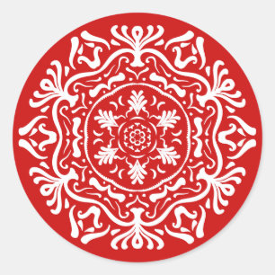 Cherry Mandala Runder Aufkleber