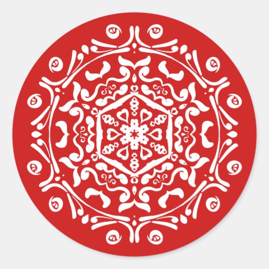 Cherry Mandala Runder Aufkleber (Vorderseite)