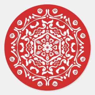 Cherry Mandala Runder Aufkleber