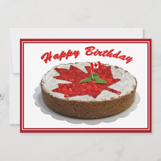 Cherry Maple Leaf Cake Einladung (Vorderseite)