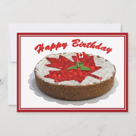 Cherry Maple Leaf Cake Einladung (Vorderseite)