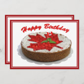 Cherry Maple Leaf Cake Einladung (Vorne/Hinten)