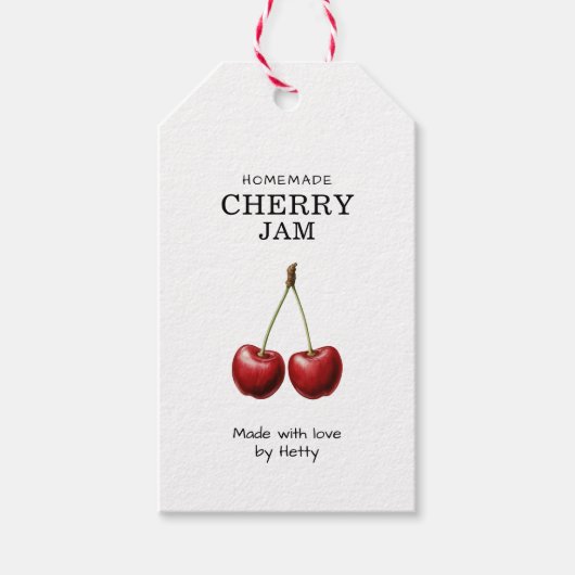 Cherry-Marmelade-Label für Ihre hausgemachten Reze Geschenkanhänger (Vorderseite)