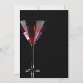 Cherry-Martini-Cocktail auf schwarz Einladung (Rückseite)