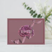 Cherry Mauve Rose UAWG RSVP Karte (Stehend Vorderseite)