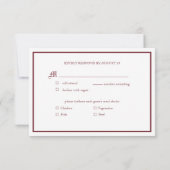 Cherry Mauve Rose UAWG RSVP Karte (Rückseite)