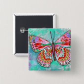 Cherry Mint Butterfly Pin Button (Vorne & Hinten)