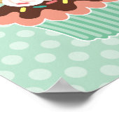 Cherry & Mint Cupcake Canvas Print Poster (Ecke)