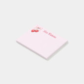 Cherry mit Coquette Bow Custom Post-it Klebezettel (angewinkelt)