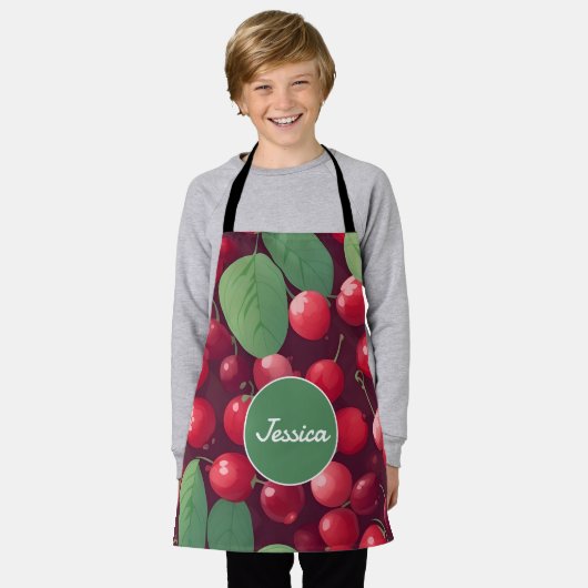 Cherry Mosaic Personalisiertes Muster Schürze (Getragen)