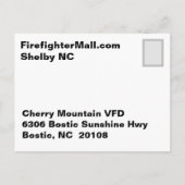 Cherry Mountain Firefighter Postkarte (Rückseite)