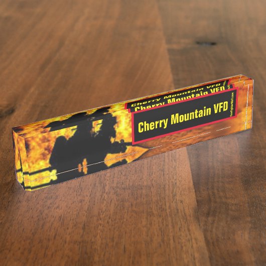 Cherry Mountain VFD Flammenschreibplatte Namensplakette (Seite)