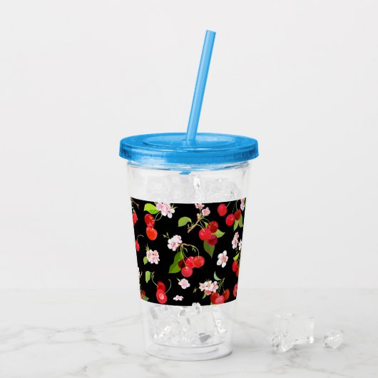 Cherry Muster 2 Acryltrinkbecher (Rückseite Ice)