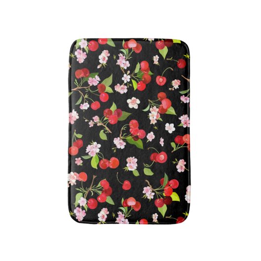 Cherry Muster 2 Badematte (Vorderseite Vertikal)