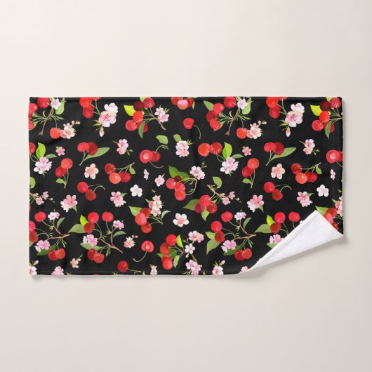 Cherry Muster 2 Badhandtuch Set (Handtuch)