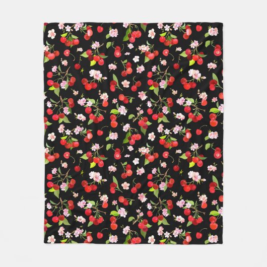 Cherry Muster 2 Fleecedecke (Vorderseite)