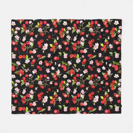 Cherry Muster 2 Fleecedecke (Vorderseite (Horizontal))