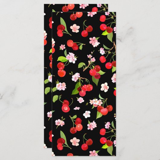 Cherry Muster 2 Menükarte (Vorne/Hinten)