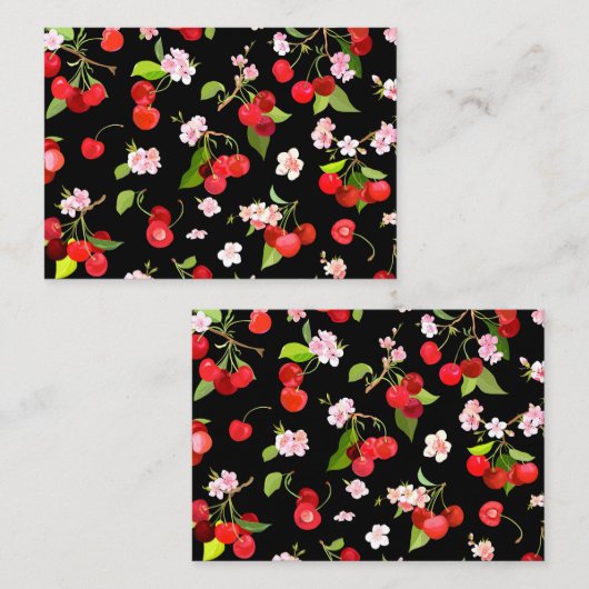 Cherry Muster 2 Mitteilungskarte (Vorne/Hinten)