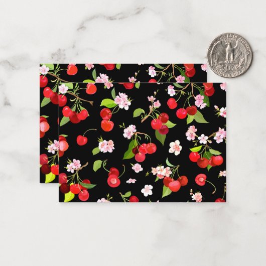 Cherry Muster 2 Mitteilungskarte (Vorderseite/Rückseite Beispiel)