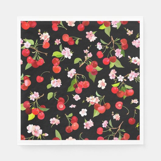 Cherry Muster 2 Serviette (Vorderseite)