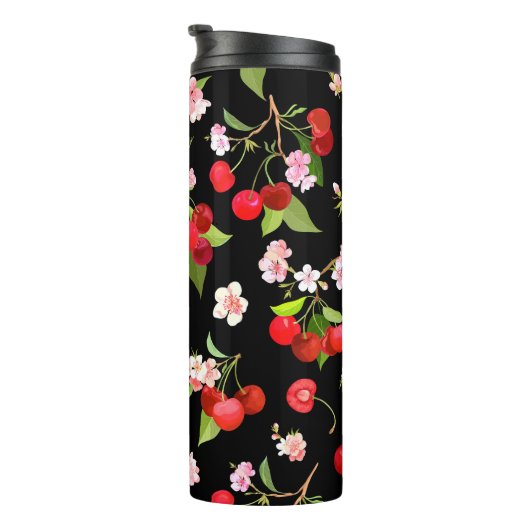 Cherry Muster 2 Thermosbecher (Nach rechts gedreht)