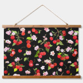 Cherry Muster 2 Wandteppich Mit Holzrahmen (Vorderseite 2)