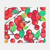 Cherry Muster Design Fleecedecke (Vorderseite (Horizontal))