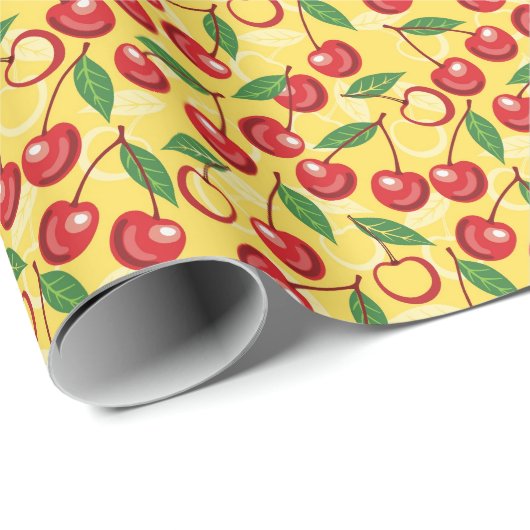 Cherry-Muster Geschenkpapier (Rolleneckpunkt)