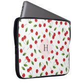 Cherry-Muster-Monogramm-Laptop-Sieb Laptopschutzhülle (Vorne Rechts)