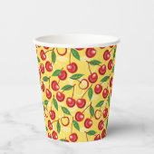 Cherry-Muster Pappbecher (Vorderseite)