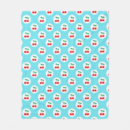 Cherry Muster - Retro Fruit Gift & Decke (Vorderseite)