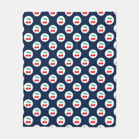 Cherry Muster - Retro Fruit Gift & Decke (Vorderseite)