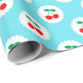 Cherry Muster - Retro Fruit Gift & Decke Geschenkpapier (Rolleneckpunkt)