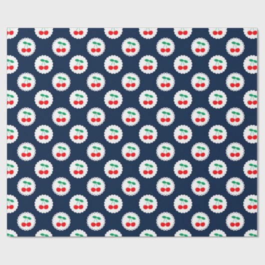 Cherry Muster - Retro Fruit Gift & Decke Geschenkpapier (Flach)