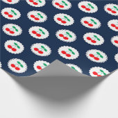 Cherry Muster - Retro Fruit Gift & Decke Geschenkpapier (Ecke)