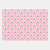 Cherry Muster - Retro Fruit Gift & Decke Geschenkpapier Set (Vorderseite 3)