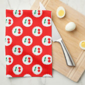 Cherry Muster - Retro Fruit Gift & Decke Geschirrtuch (Viertel Falte)