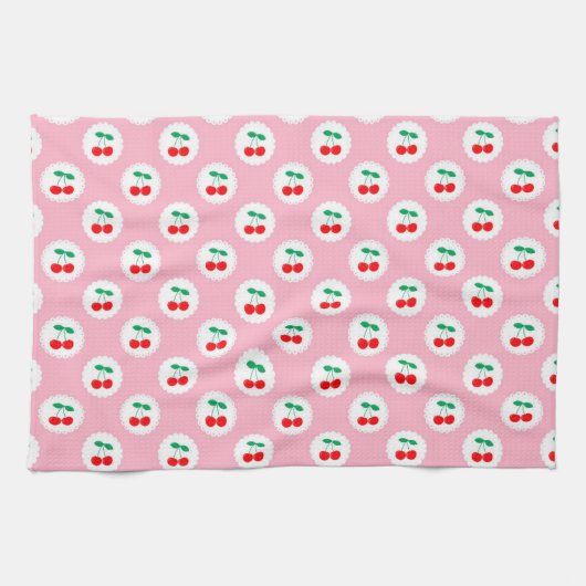 Cherry Muster - Retro Fruit Gift & Decke Geschirrtuch (Horizontal)
