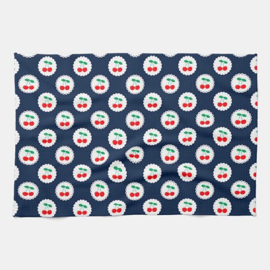 Cherry Muster - Retro Fruit Gift & Decke Geschirrtuch (Horizontal)