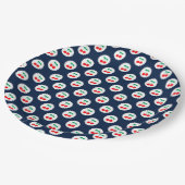 Cherry Muster - Retro Fruit Gift & Decke Pappteller (Schrägansicht)