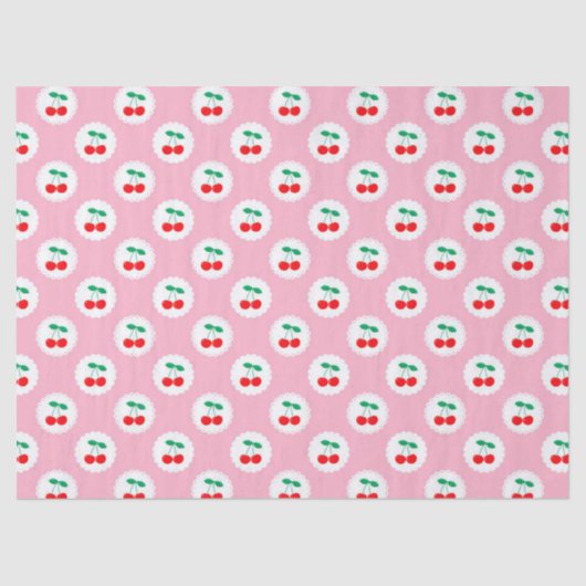 Cherry Muster - Retro Fruit Gift & Decke Seidenpapier (Vorderseite)