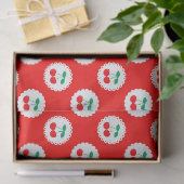 Cherry Muster - Retro Fruit Gift & Decke Seidenpapier (Geschenk)