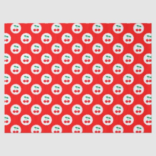 Cherry Muster - Retro Fruit Gift & Decke Seidenpapier (Vorderseite)